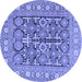 Round Persian Blue Traditional Rug, tr176blu