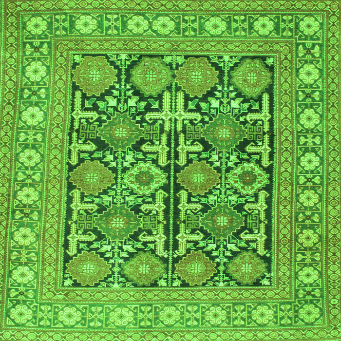 Round Machine Washable Persian Green Traditional Area Rugs, wshtr176grn