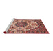 Sideview of Machine Washable Traditional Fire Brick Red Rug, wshtr177