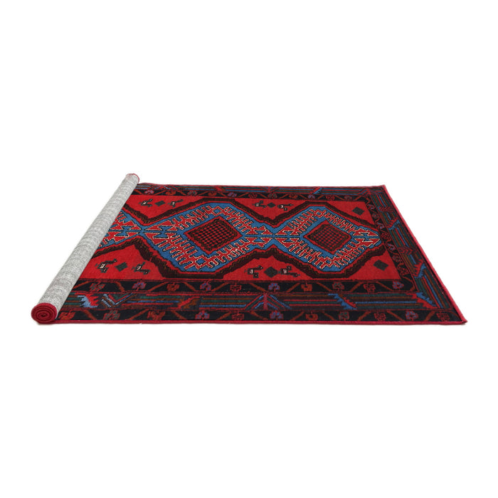 Sideview of Machine Washable Traditional Black Rug, wshtr1770