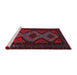 Sideview of Machine Washable Traditional Black Rug, wshtr1770