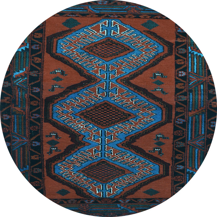 Round Persian Light Blue Traditional Rug, tr1770lblu