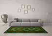 Machine Washable Persian Green Traditional Area Rugs in a Living Room,, wshtr1770grn