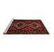 Sideview of Machine Washable Persian Brown Traditional Rug, wshtr1770brn