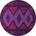 Round Persian Purple Traditional Rug, tr1770pur