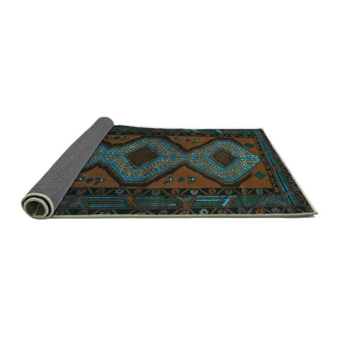 Sideview of Persian Turquoise Traditional Rug, tr1770turq