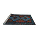 Sideview of Machine Washable Persian Light Blue Traditional Rug, wshtr1770lblu