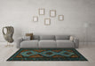 Machine Washable Persian Turquoise Traditional Area Rugs in a Living Room,, wshtr1770turq