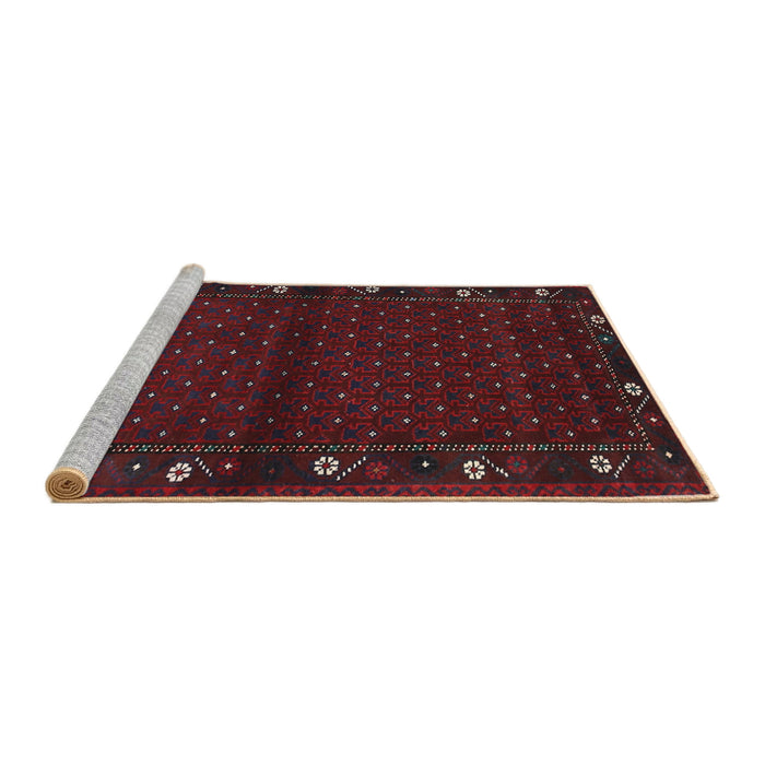 Sideview of Machine Washable Traditional Bakers Brown Rug, wshtr1771