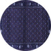 Round Southwestern Blue Country Rug, tr1771blu