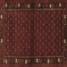 Square Machine Washable Southwestern Brown Country Rug, wshtr1771brn