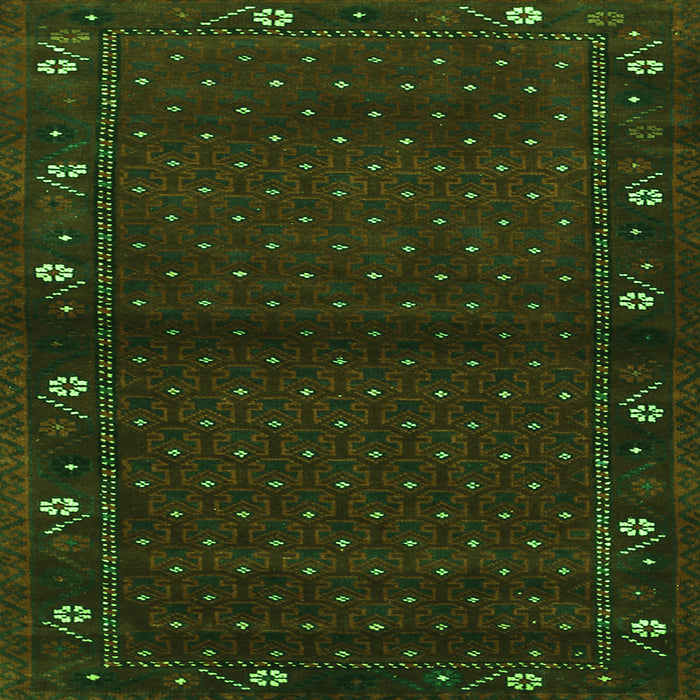 Serging Thickness of Southwestern Green Country Rug, tr1771grn