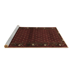 Sideview of Machine Washable Southwestern Brown Country Rug, wshtr1771brn