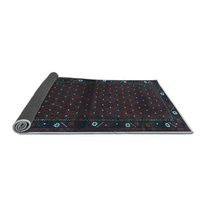 Sideview of Southwestern Light Blue Country Rug, tr1771lblu