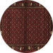 Round Southwestern Brown Country Rug, tr1771brn