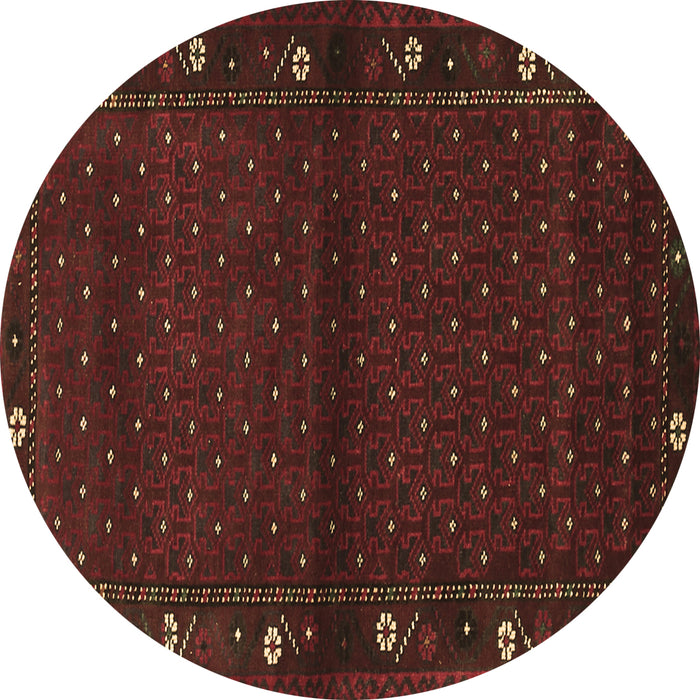 Round Machine Washable Southwestern Brown Country Rug, wshtr1771brn