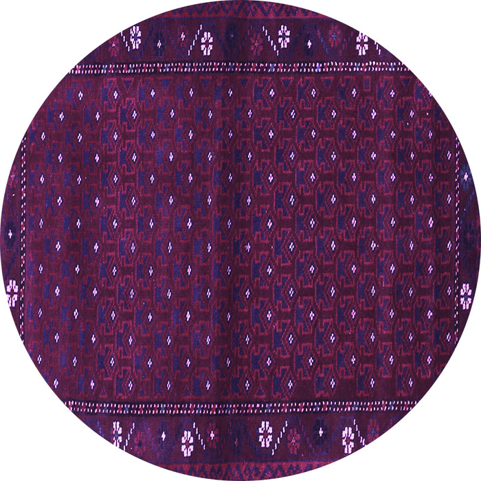 Round Machine Washable Southwestern Purple Country Area Rugs, wshtr1771pur