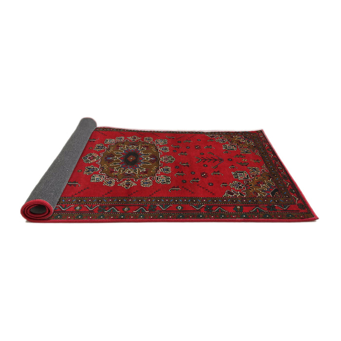 Sideview of Traditional Dark Brown Medallion Rug, tr1772