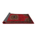 Sideview of Traditional Dark Brown Medallion Rug, tr1772