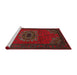 Sideview of Machine Washable Traditional Dark Brown Rug, wshtr1772