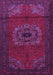 Machine Washable Medallion Purple Traditional Area Rugs, wshtr1772pur