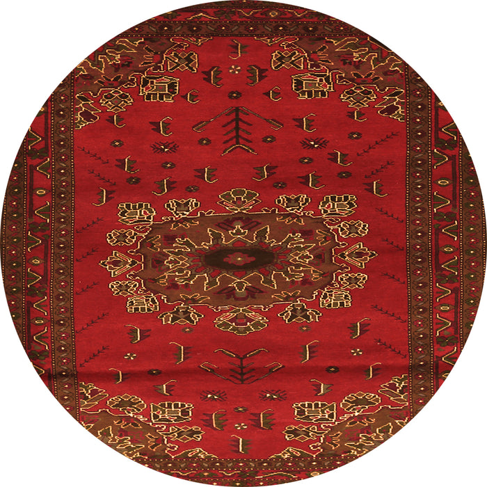 Machine Washable Medallion Orange Traditional Area Rugs, wshtr1772org