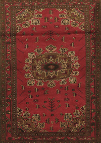 Medallion Brown Traditional Rug, tr1772brn