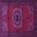 Square Medallion Purple Traditional Rug, tr1772pur