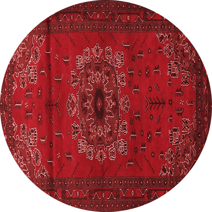 Machine Washable Medallion Red Traditional Rug, wshtr1772red