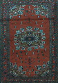 Medallion Light Blue Traditional Rug, tr1772lblu