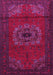 Machine Washable Medallion Pink Traditional Rug, wshtr1772pnk