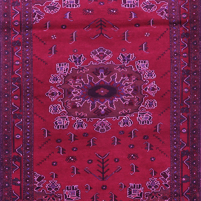 Machine Washable Medallion Pink Traditional Rug, wshtr1772pnk