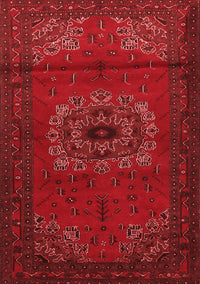 Medallion Red Traditional Rug, tr1772red