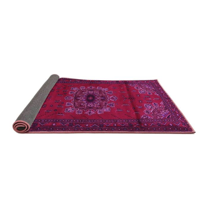 Sideview of Medallion Pink Traditional Rug, tr1772pnk