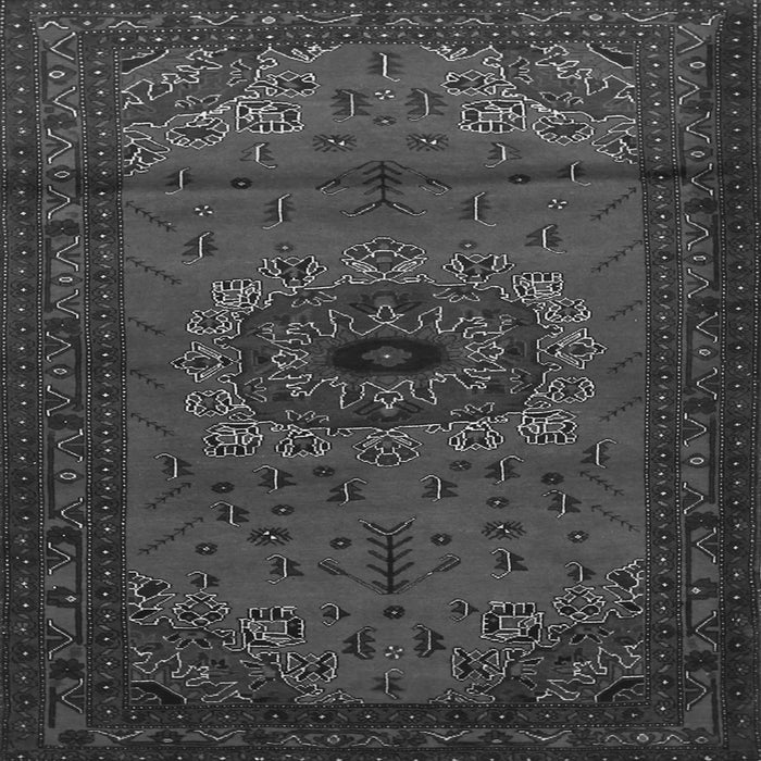 Round Machine Washable Medallion Gray Traditional Rug, wshtr1772gry