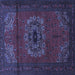 Square Medallion Blue Traditional Rug, tr1772blu