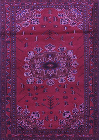 Medallion Purple Traditional Rug, tr1772pur