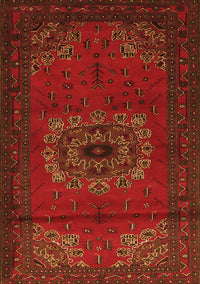 Medallion Orange Traditional Rug, tr1772org