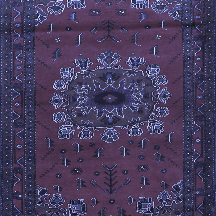 Machine Washable Medallion Blue Traditional Rug, wshtr1772blu