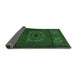 Sideview of Medallion Emerald Green Traditional Rug, tr1772emgrn