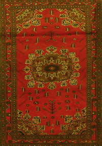 Medallion Yellow Traditional Rug, tr1772yw