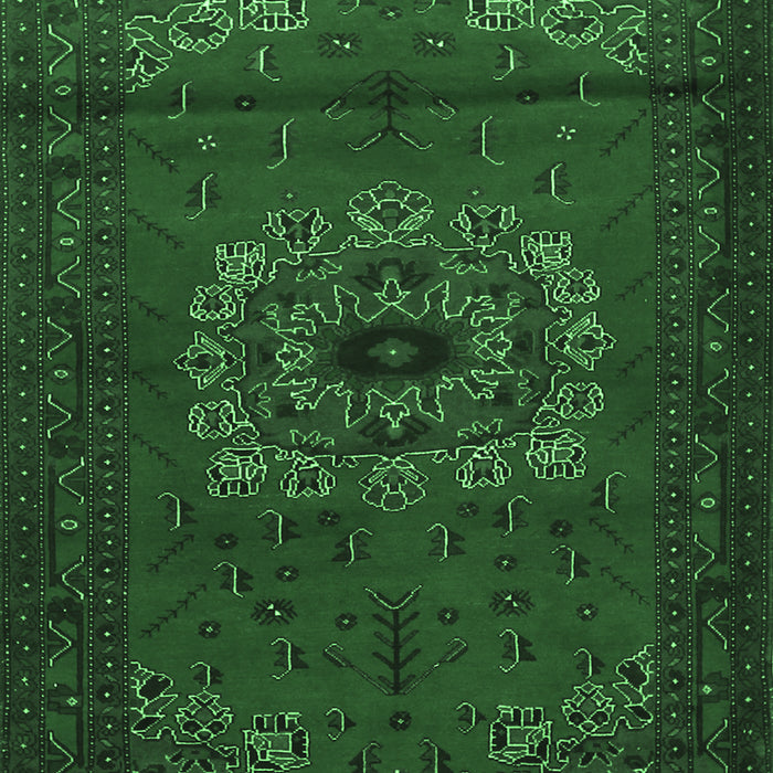 Machine Washable Medallion Emerald Green Traditional Area Rugs, wshtr1772emgrn