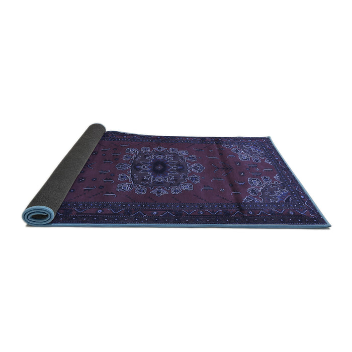 Sideview of Medallion Blue Traditional Rug, tr1772blu