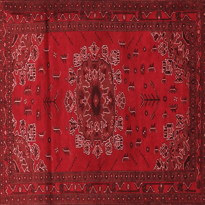 Machine Washable Medallion Red Traditional Rug, wshtr1772red