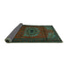 Sideview of Medallion Turquoise Traditional Rug, tr1772turq