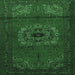 Square Medallion Emerald Green Traditional Rug, tr1772emgrn