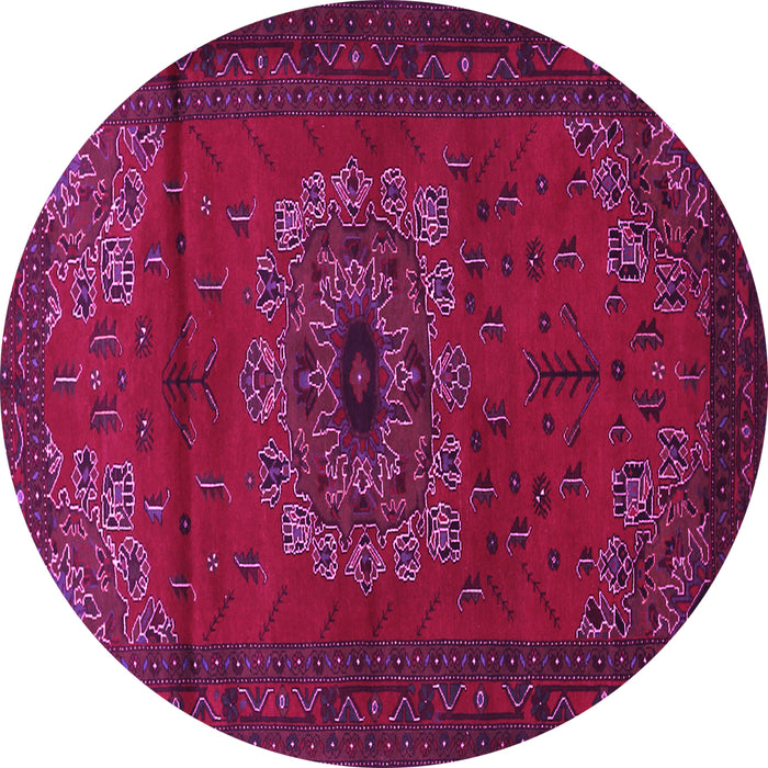 Round Medallion Pink Traditional Rug, tr1772pnk