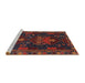 Sideview of Machine Washable Traditional Chestnut Brown Rug, wshtr1773