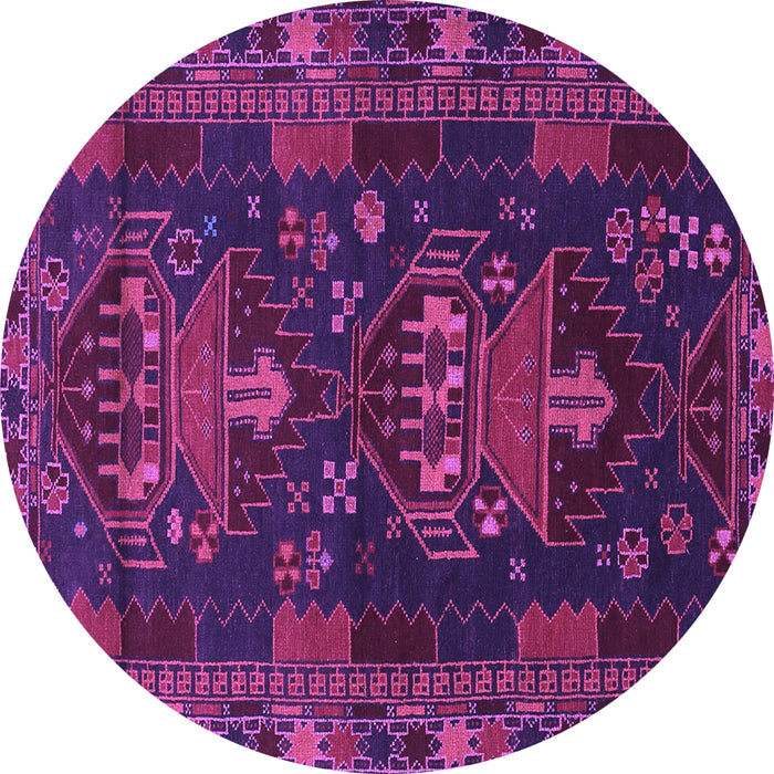 Round Persian Purple Traditional Rug, tr1773pur