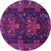 Round Persian Purple Traditional Rug, tr1773pur